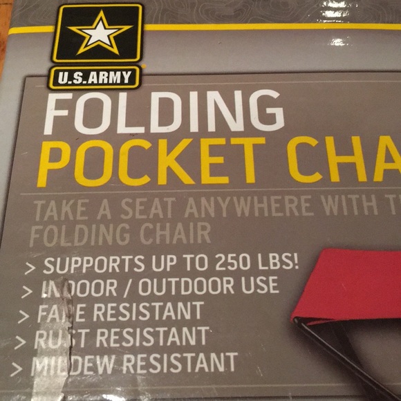 Brand New Folding Pocket Chair- Red - Picture 4 of 6